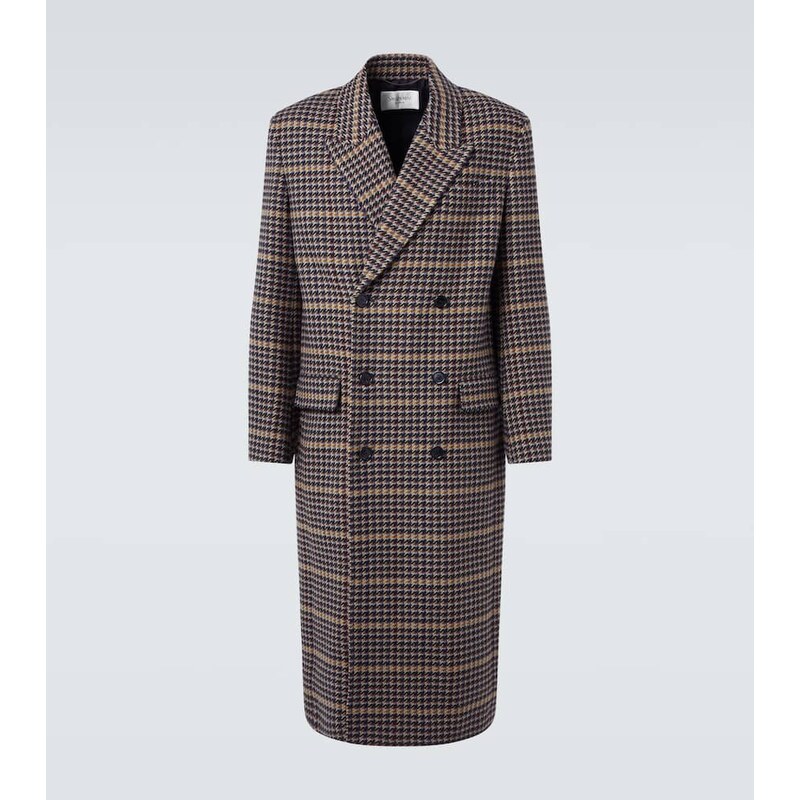 Saint Laurent Houndstooth wool overcoat