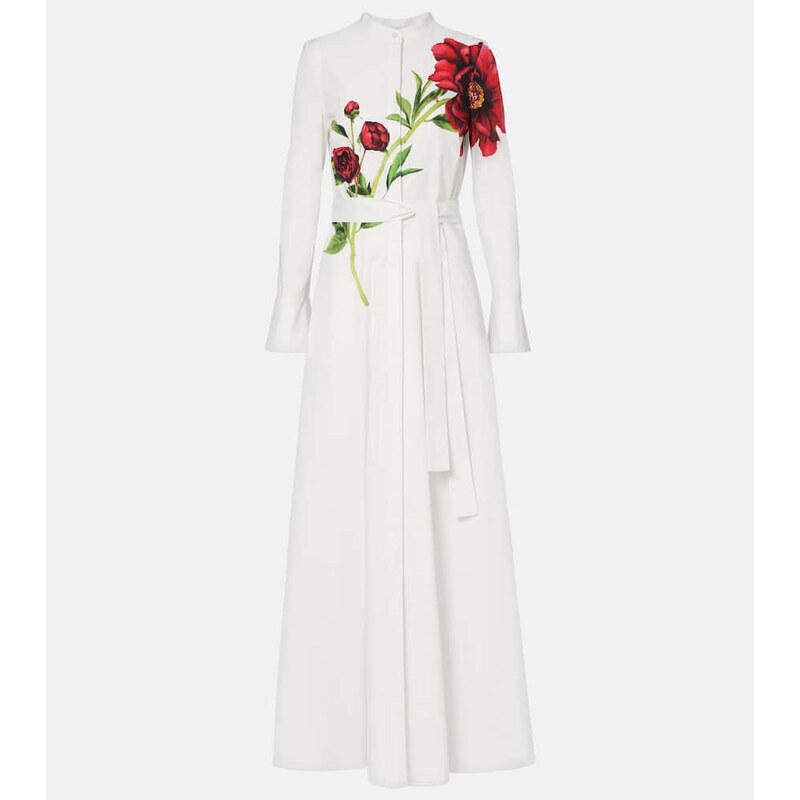 Oscar de la Renta Peony cotton-blend poplin maxi dress