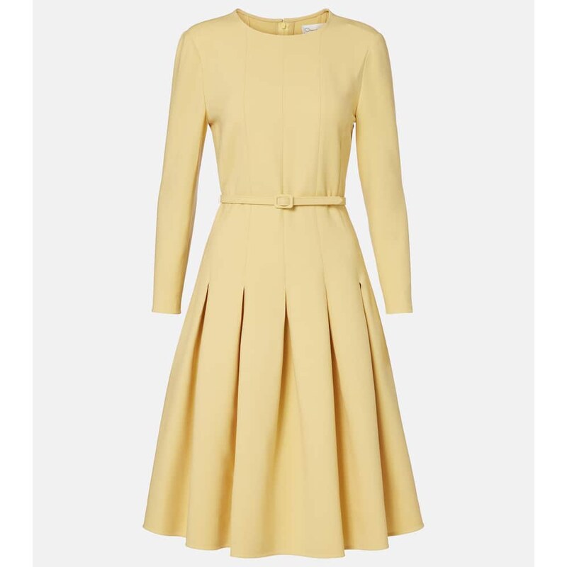 Oscar de la Renta Pleated crÃªpe midi dress