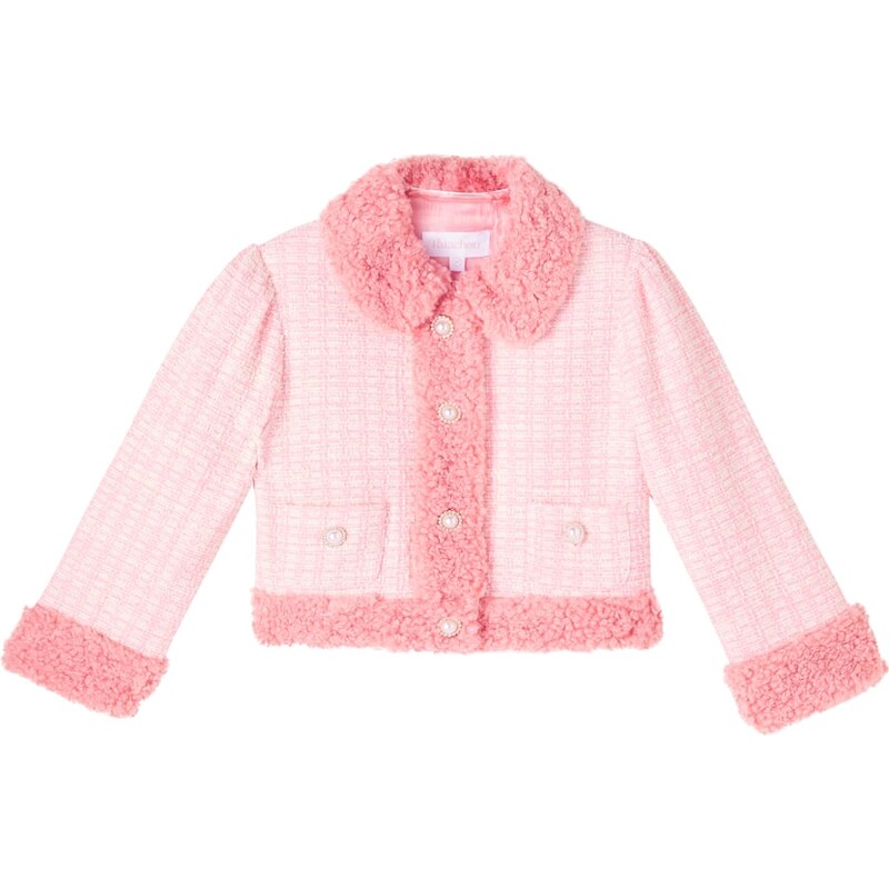 Patachou Teddy-trimmed tweed jacket