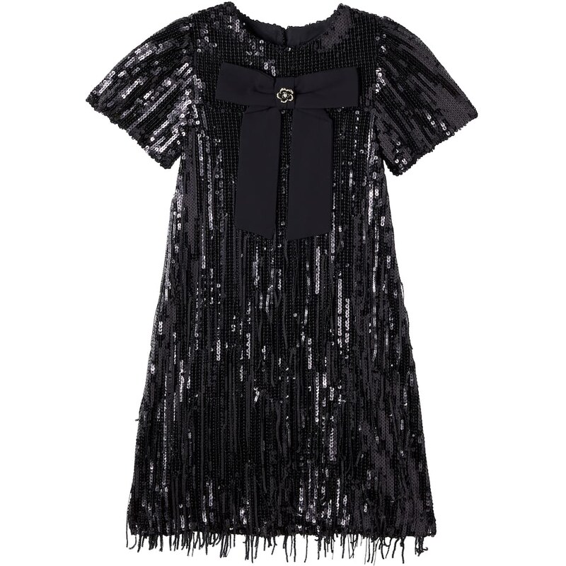 Patachou Bow-detail sequined dress