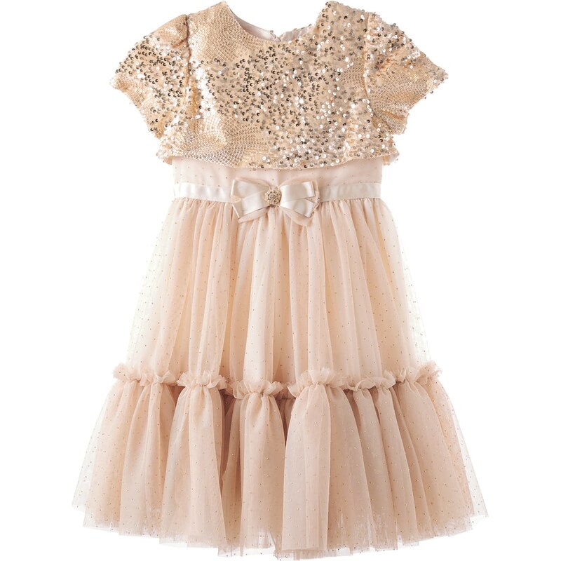 Patachou Sequined tulle and velvet dress