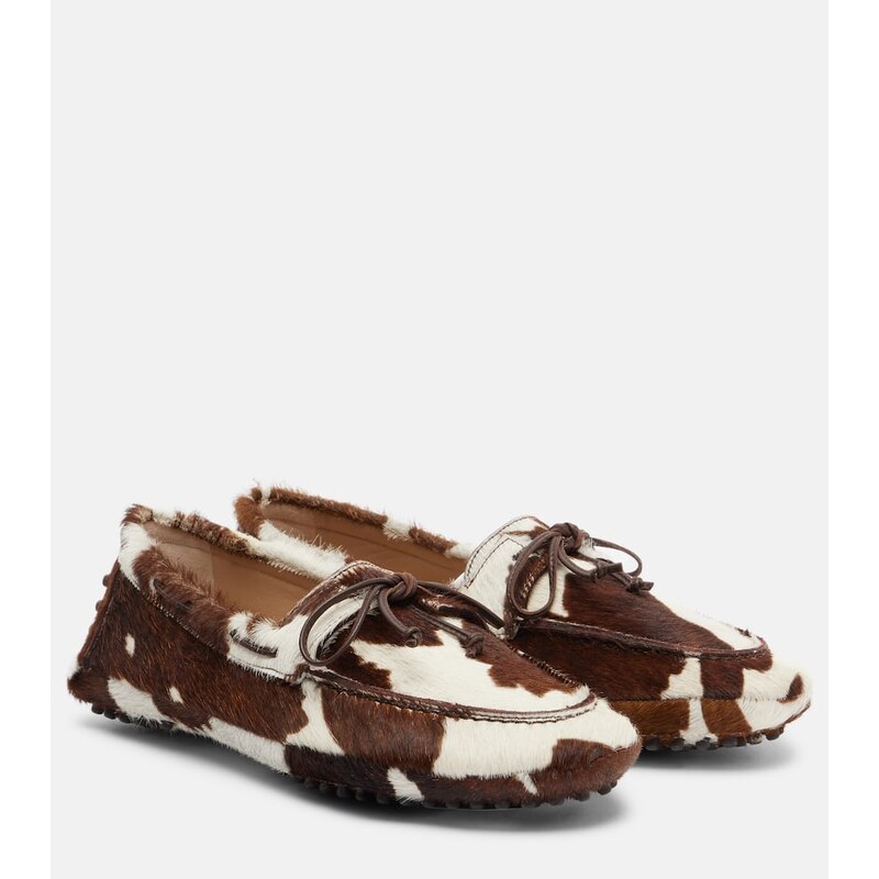 Le Monde Béryl Printed calf hair driving shoes