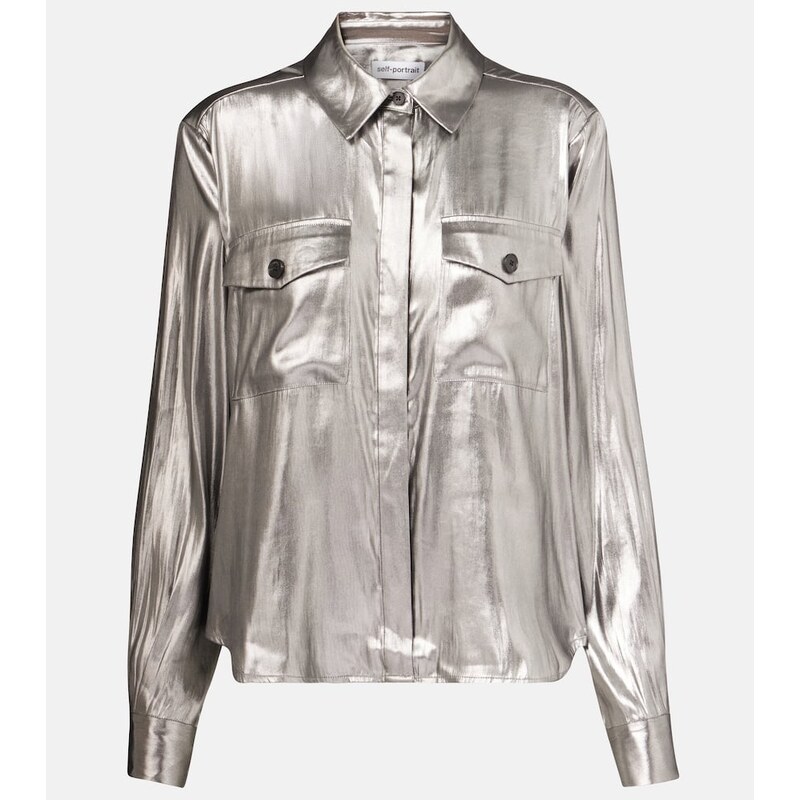 Self-Portrait Metallic shirt