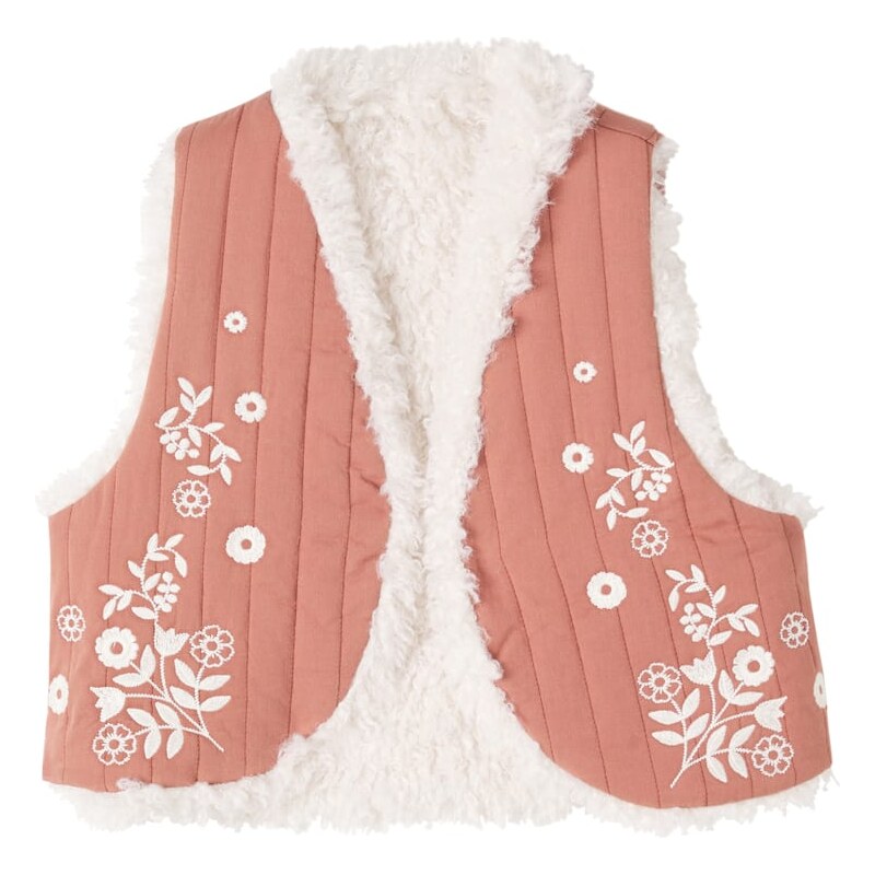 Cera Una Volta Noemie embroidered quilted cotton vest