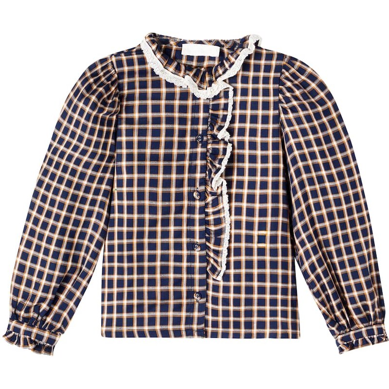 Cera Una Volta Ginevra checked ruffled shirt