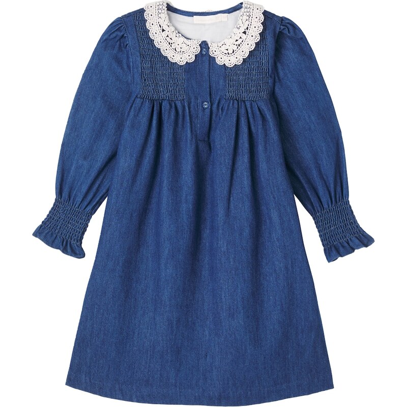 Cera Una Volta Loredana shirred denim dress