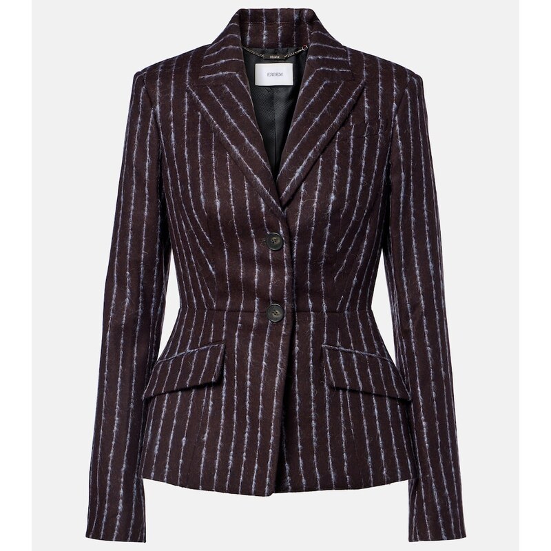 Erdem Pinstripe wool and mohair blazer