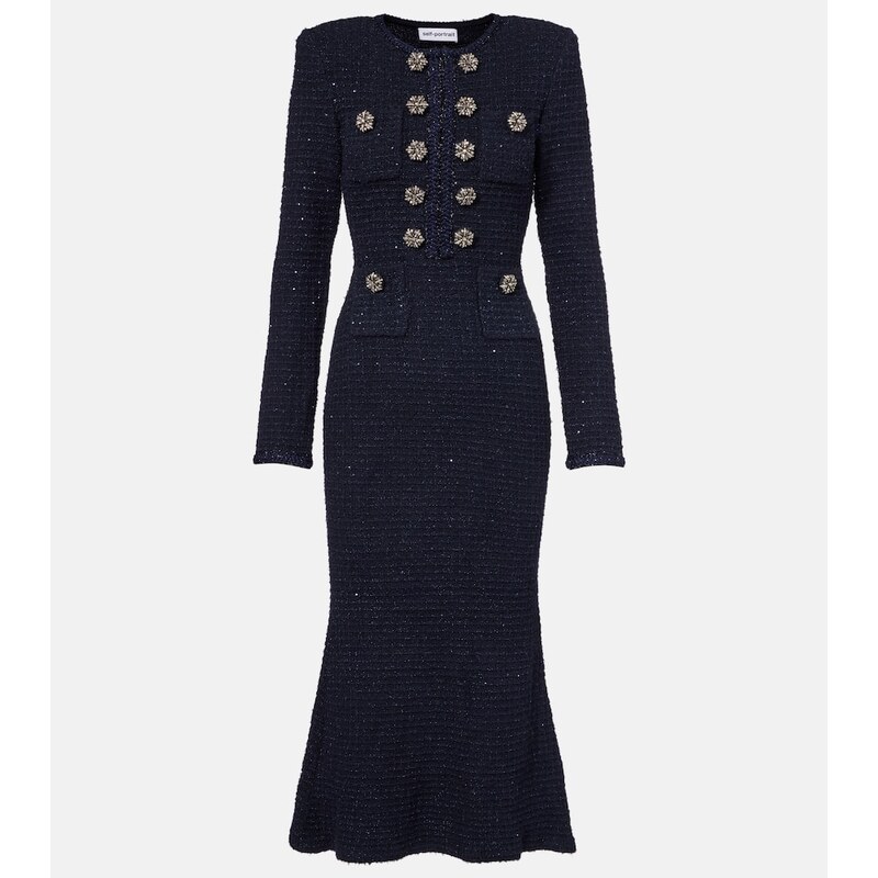 Self-Portrait BouclÃ midi dress