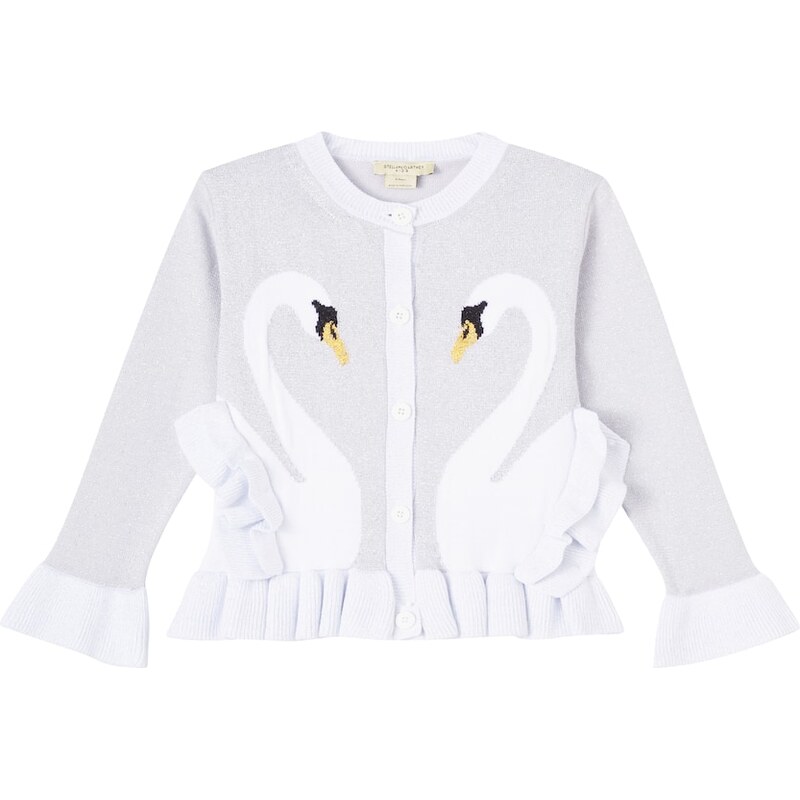 Stella McCartney Kids Ruffled cotton-blend jacquard cardigan