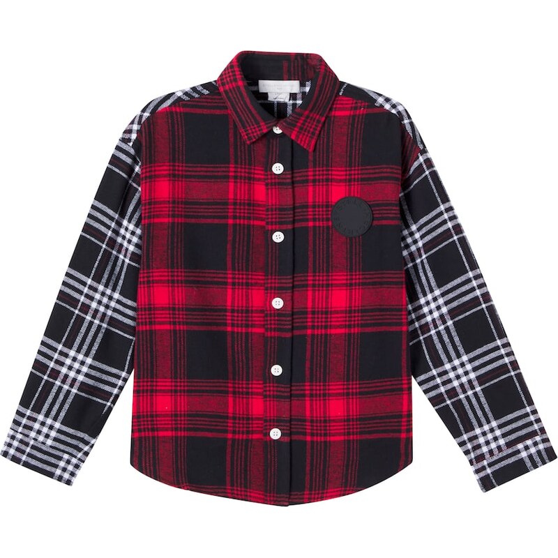 Stella McCartney Kids Colorblock plaid cotton shirt