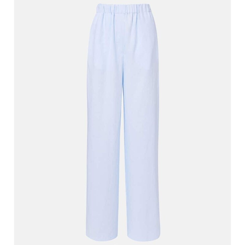 Loro Piana Valerio high-rise linen wide-leg pants