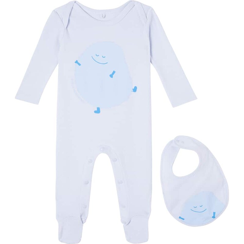 Stella McCartney Kids Baby printed cotton onesie and bib set