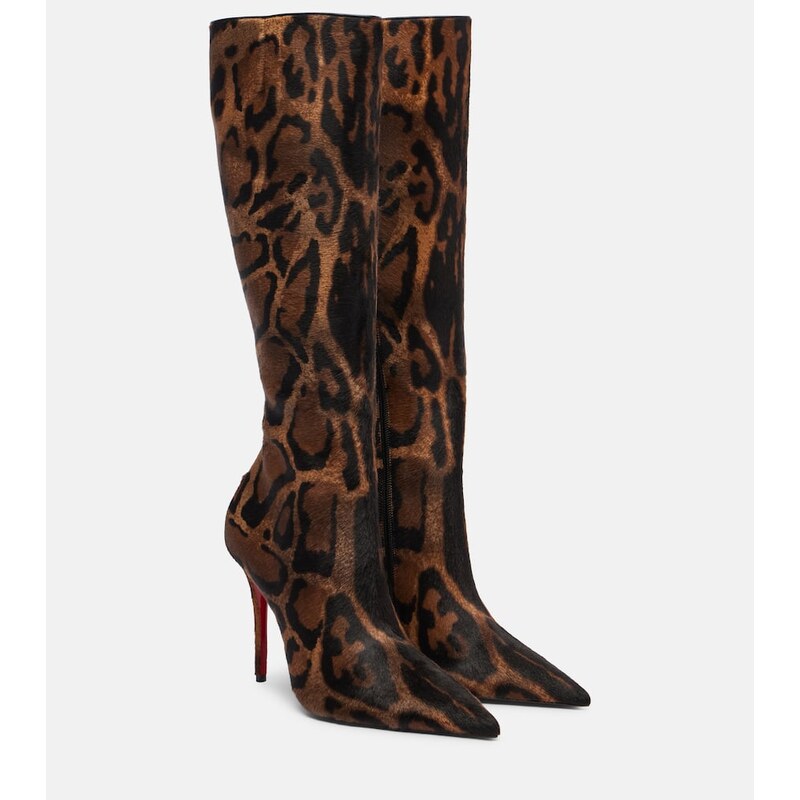 Christian Louboutin Miss Z 100 calf hair knee-high boots