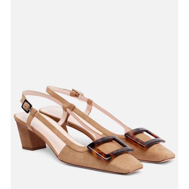 Roger Vivier Belle Vivier 45 suede slingback pumps