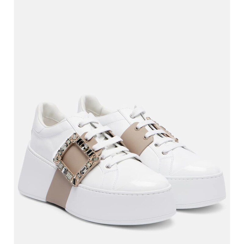 Roger Vivier Viv Skate embellished leather sneakers