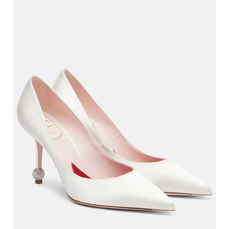 Roger Vivier Jewel 85 embellished satin pumps