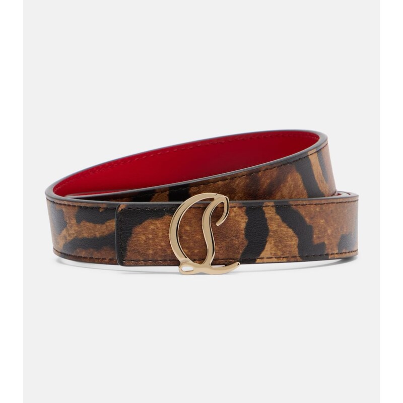 Christian Louboutin Leopard-print leather belt