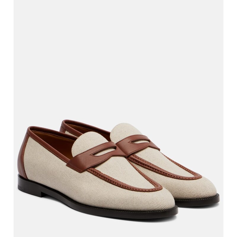 Loro Piana Sergio leather-trimmed penny loafers