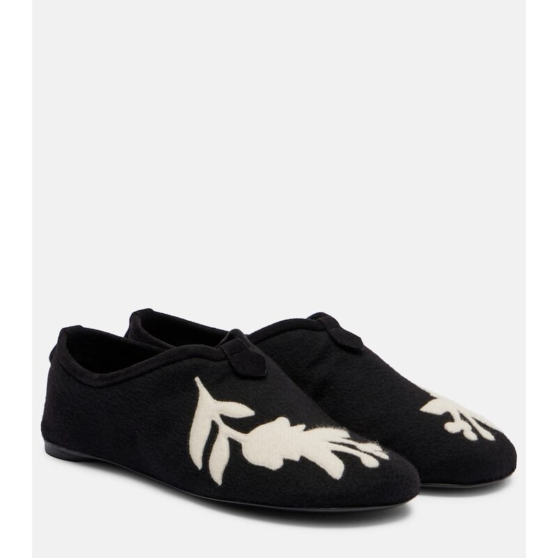 Loro Piana Floaty vyšitá teniska v černé barvě