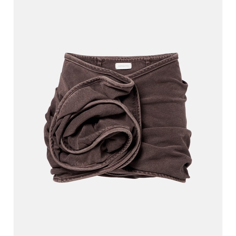 Magda Butrym Floral-appliquÃ denim miniskirt