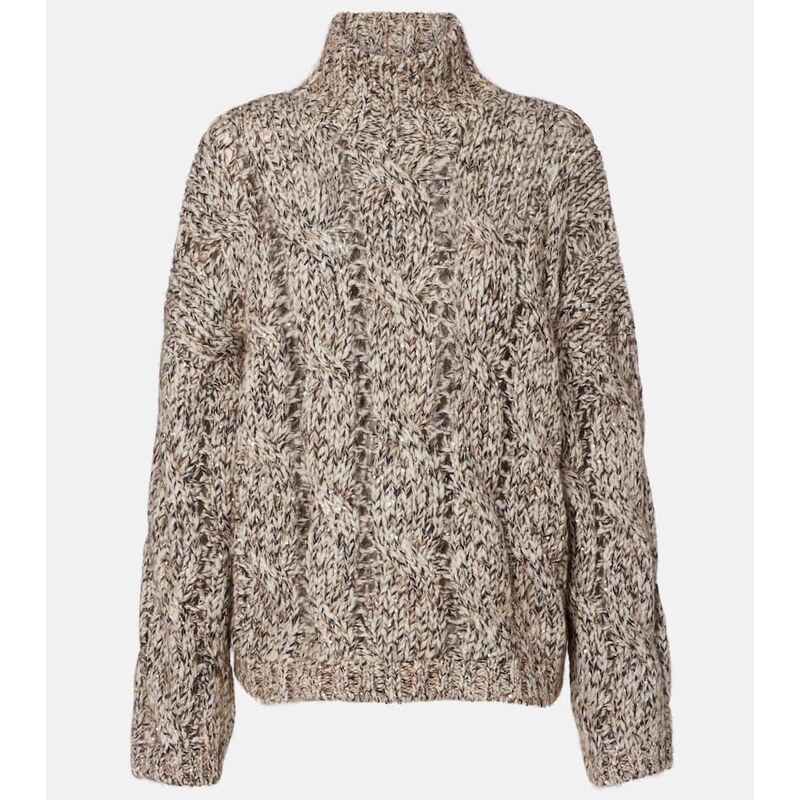 Brunello Cucinelli Cable-knit wool and cashmere turtleneck