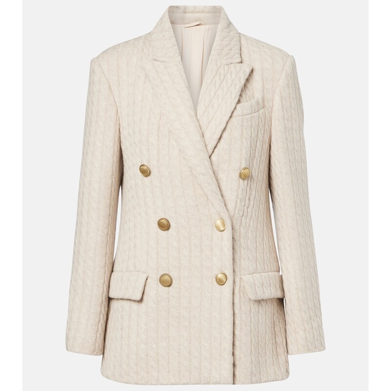 Brunello Cucinelli Monili cable-knit cashmere blazer