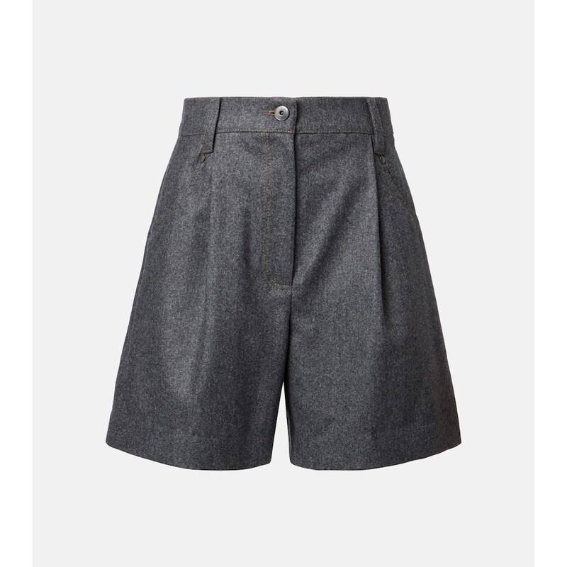 Brunello Cucinelli High-rise virgin wool shorts