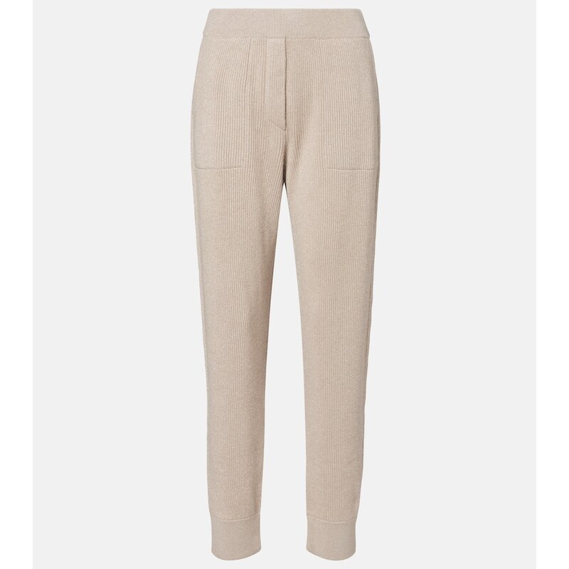 Brunello Cucinelli Ribbed-knit cashmere-blend tapered pants