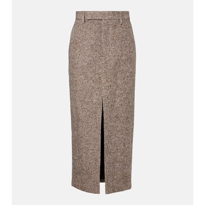 Brunello Cucinelli Wool and silk-blend midi skirt