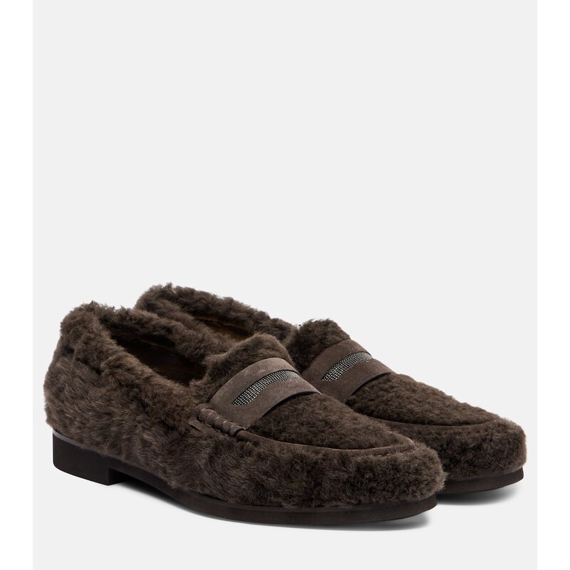 Brunello Cucinelli Monili shearling loafers