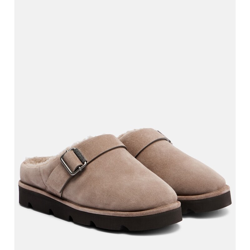 Brunello Cucinelli Monili suede slippers