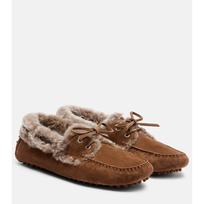 Brunello Cucinelli Monili suede driving shoes