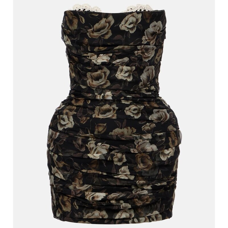 Magda Butrym Floral ruched silk minidress