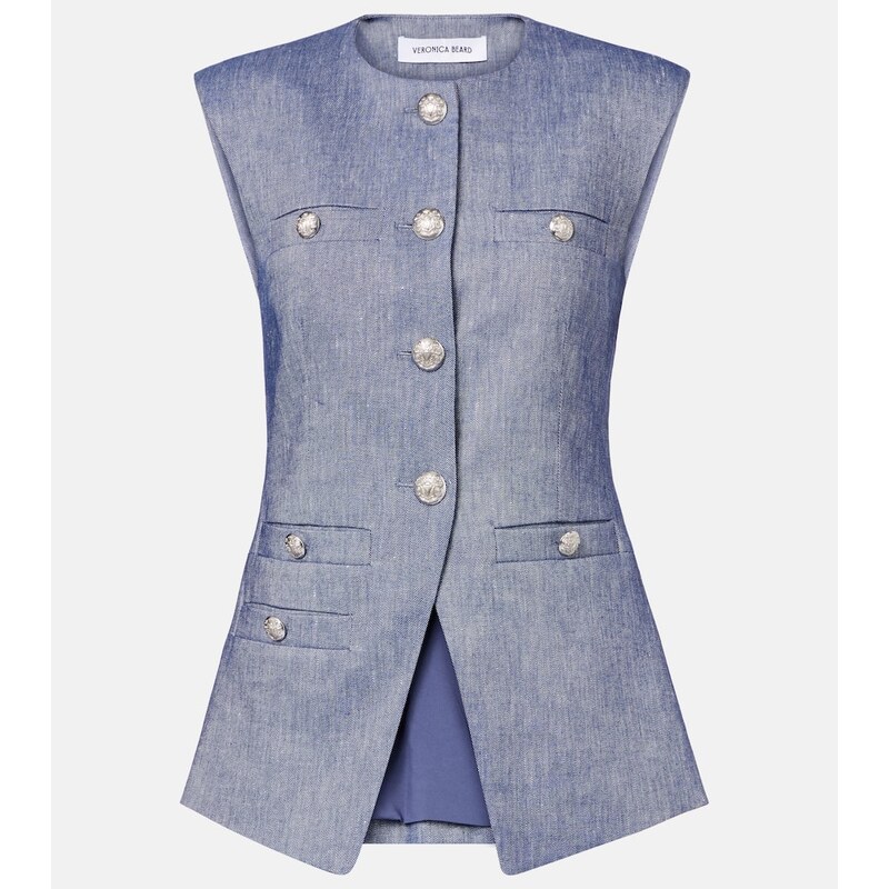 Veronica Beard Tamara linen-blend vest