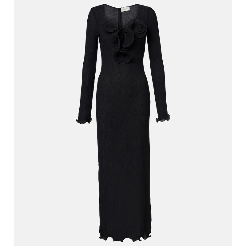 Magda Butrym Floral-appliquÃs sheer maxi dress