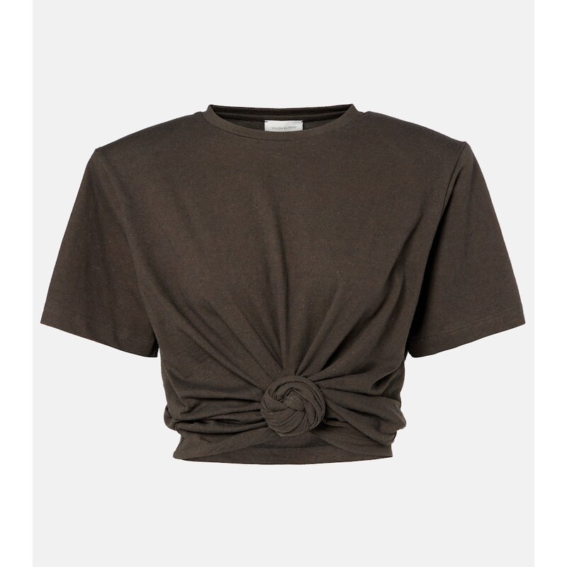 Magda Butrym Gathered cotton and silk T-shirt