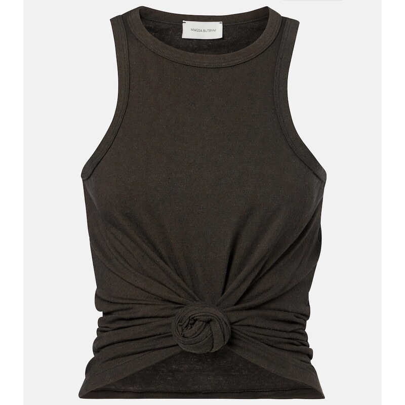 Magda Butrym Knotted cotton and silk tank top