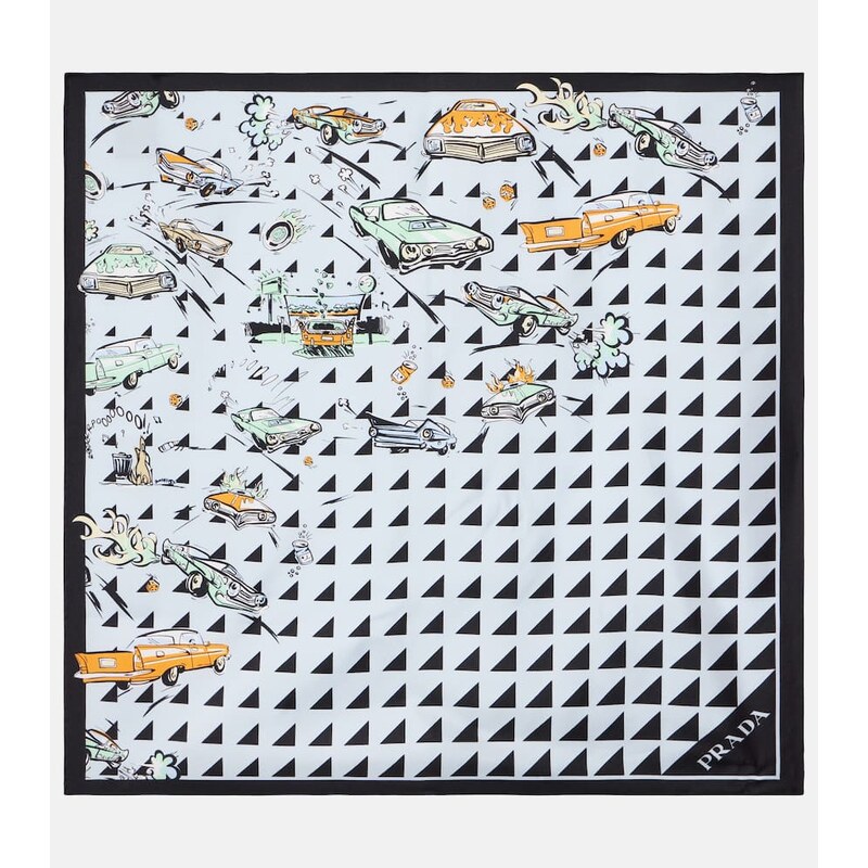 Prada Printed silk twill scarf