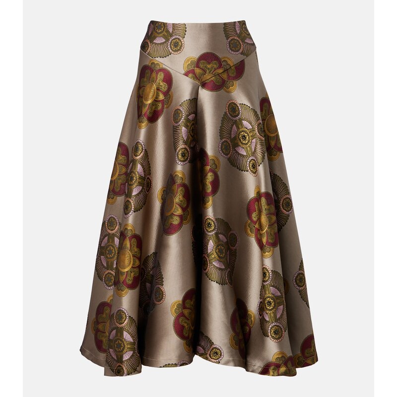 La DoubleJ Milano printed jacquard midi skirt