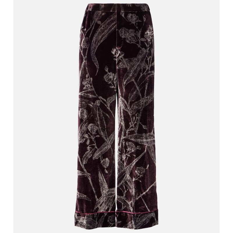 La DoubleJ Floral satin pajama pants