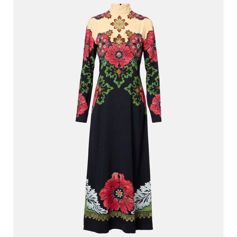 La DoubleJ Halle printed satin midi dress