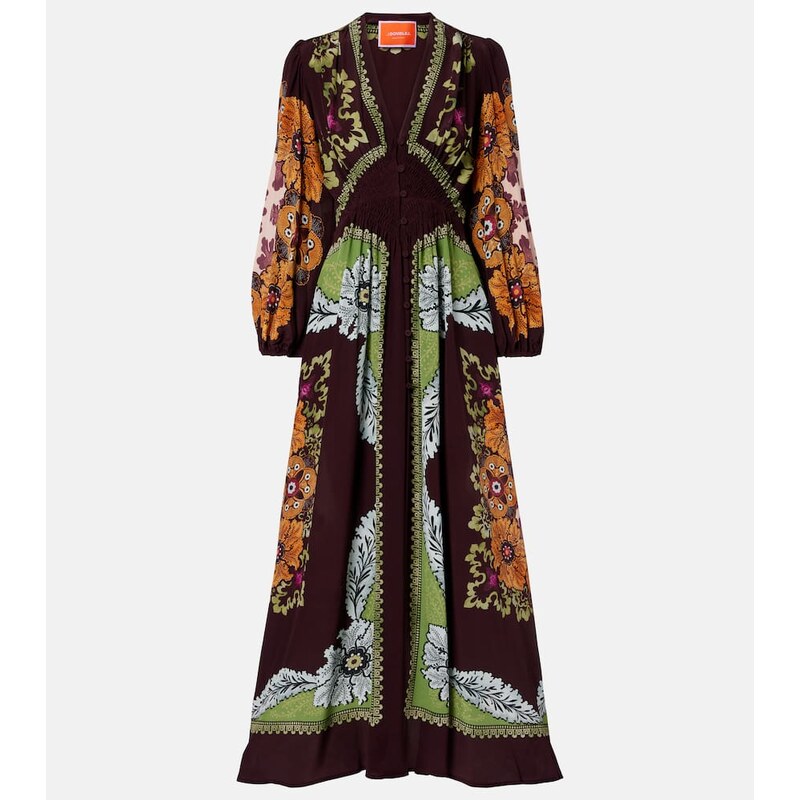 La DoubleJ Printed silk maxi dress