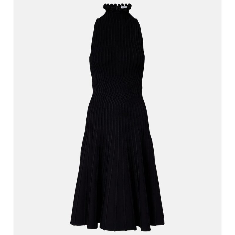 Alaïa Ribbed-knit turtleneck midi dress
