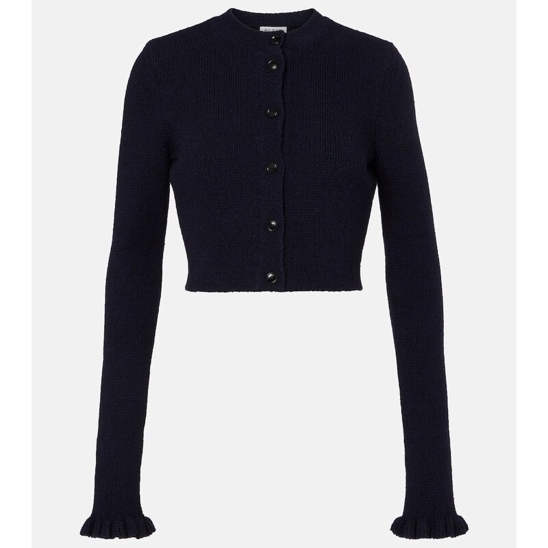 Alaïa Cropped wool and silk-blend cardigan