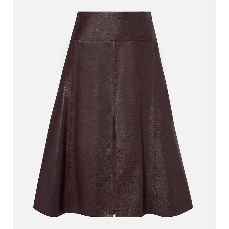 Alaïa Low-rise leather midi skirt