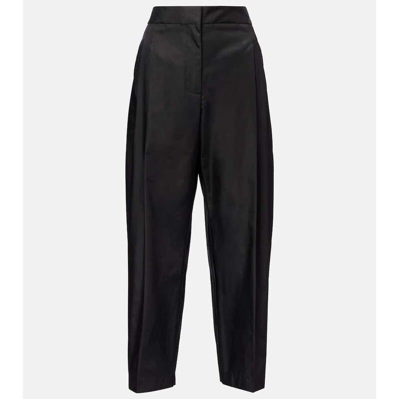 Alaïa Cropped high-rise satin tapered pants