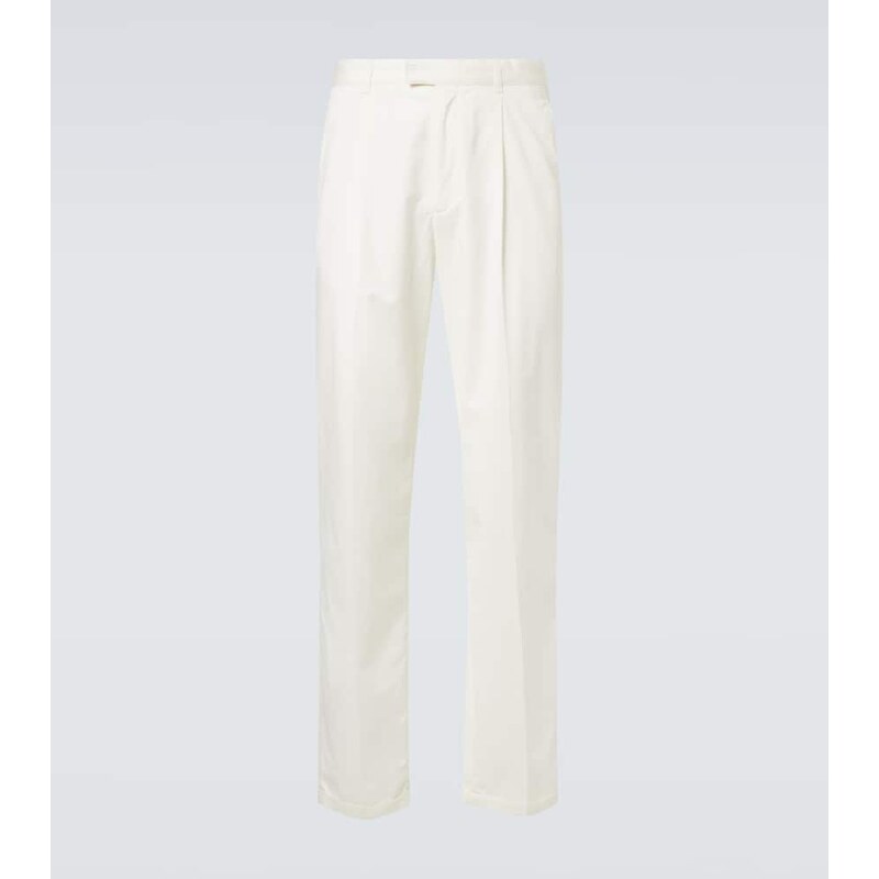 The Row Belamy cotton and cashmere straight pants