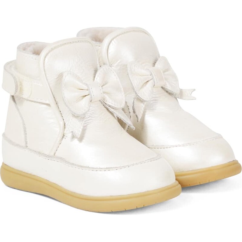 Donsje Baby Cemilla bow-detail leather boots