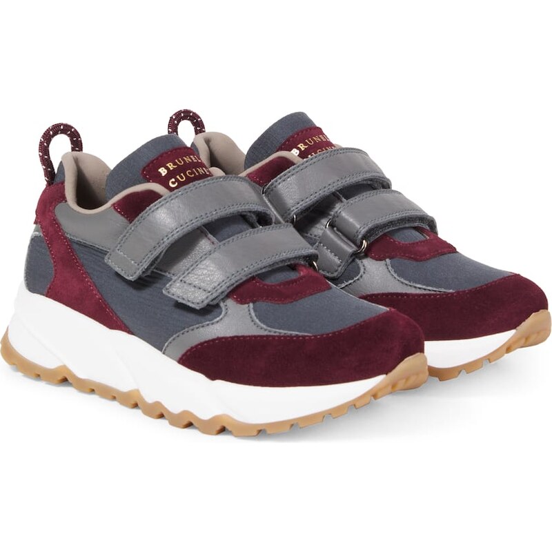 Brunello Cucinelli Kids Suede-trimmed sneakers